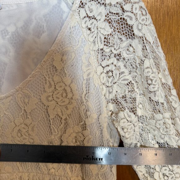 BOHO lace long Dress with slit for photo shoot, maternity glam pictures offwhite - Picture 4 of 4